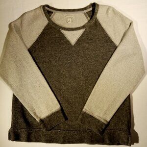 L.L. BEAN Sweater/Pullover Top  sz Medium  Dark /Light Gray  Cotton  298889  GUC